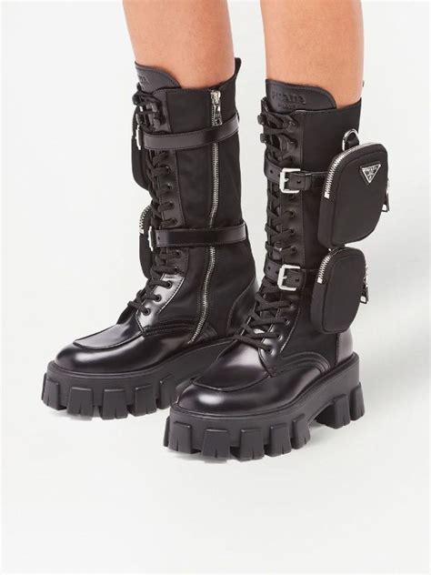 prada purple biker boots